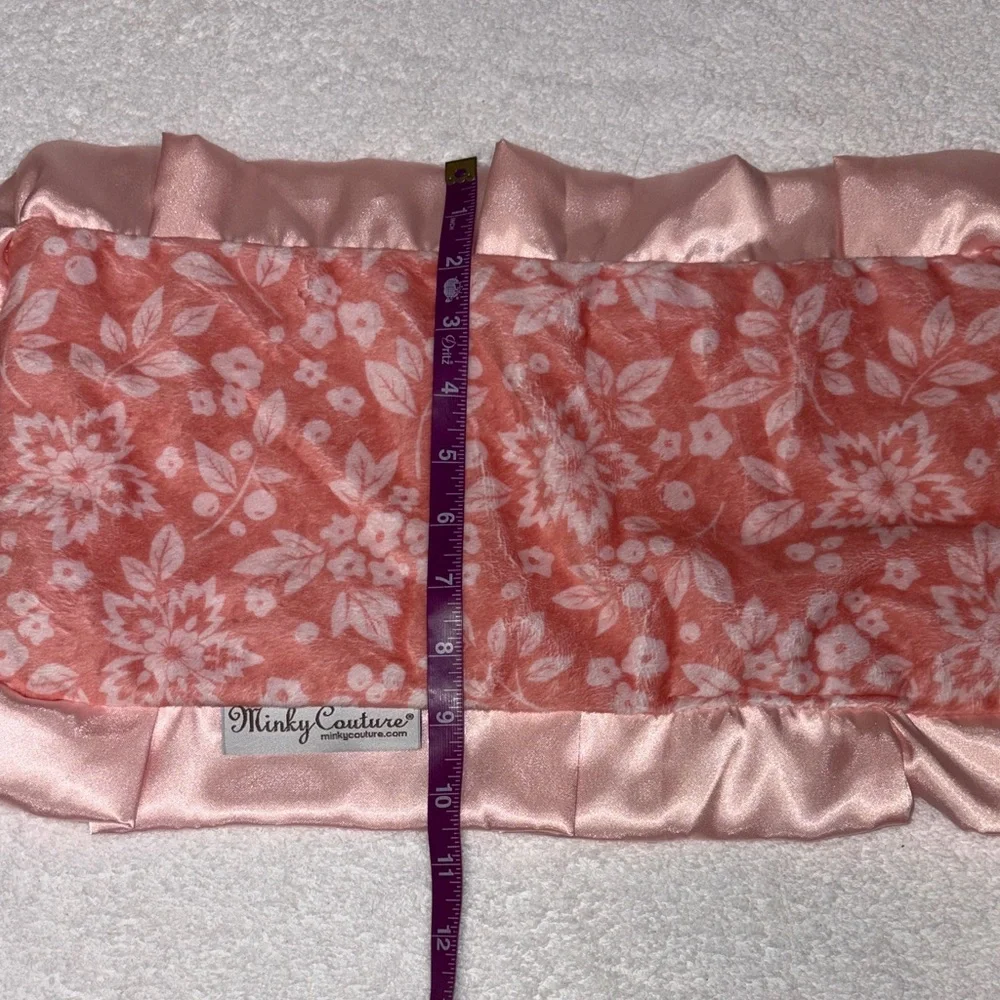 Minky couture Pink Floral Kids mini Blanket lovey